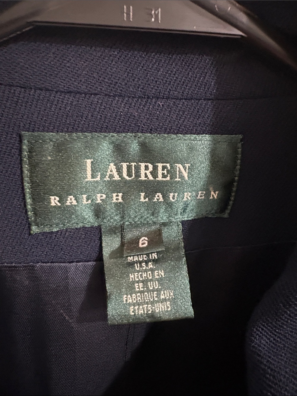 Lauren Ralph Lauren Navy Asymmetric Gold-Button Blazer - Picture 2 of 11